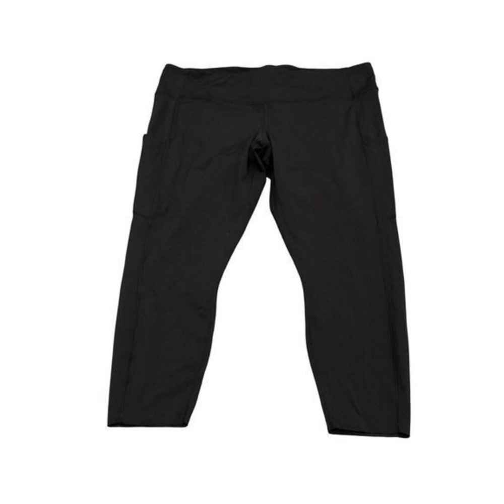 Lululemon Fast and Free Crop Leggings Womens 20 Black High Rise Pocket Nulux